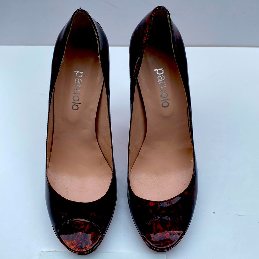 Paruolo Red Bottom Open Copper/Brown marble size 9 (40) heels